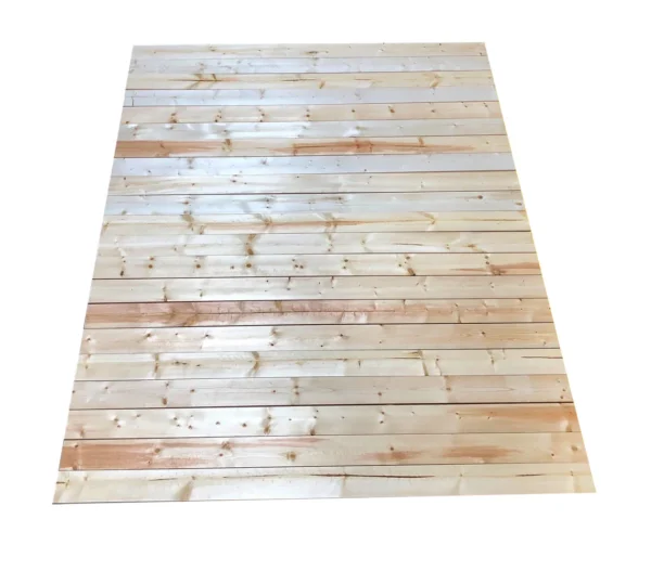 A wooden floor with many strips of wood.