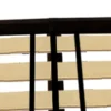 A close up of the slats on a bed frame