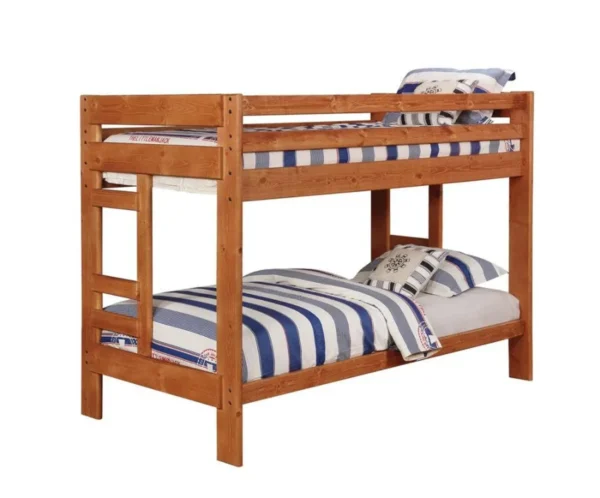 A bunk bed with two beds in it