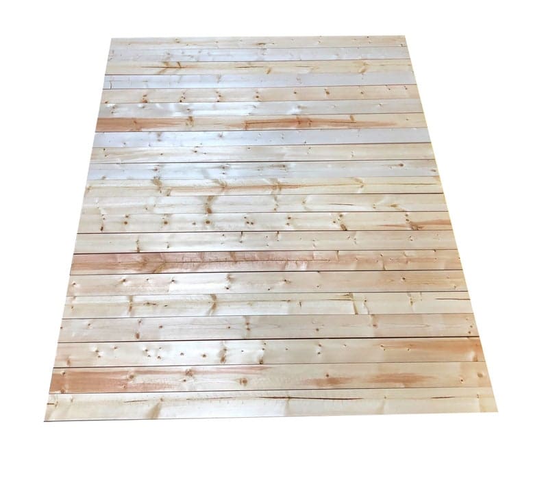 A wooden floor with many boards on it