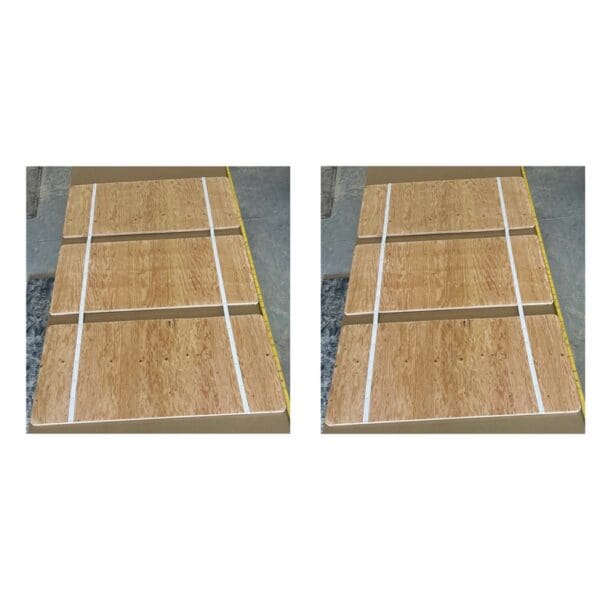 Two boards with white lines on them