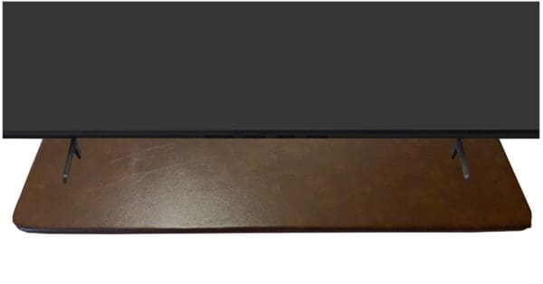Computer Monitor Stand Rotating Rectangular Turntable Covered in a Brown Colored Vinyl - Custom Size Wood Swivel Monitor Lazy Susan - Image 5
