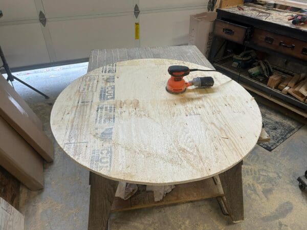 Lazy Susan Chestnut Brown Colored Vinyl Custom sizes from 20" to 30" Round Wood Turntable Dining Kitchen - Image 3