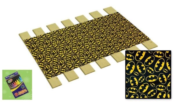 Bed Slats Youth Size Batman Logo Comic Book Hero Themed -Cut to the Width of Your Choice - FREE box of Crayons with Purchase