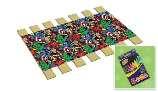 Bed Slats Youth Size Avengers Comic Book Hero Themed-Cut to the Width of Your Choice - FREE box of Crayons with Purchase