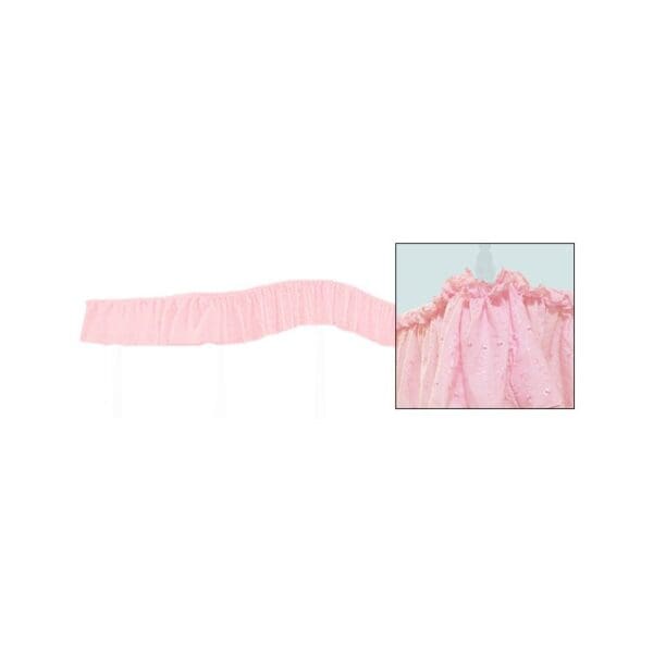 CRIB SIZE Fantasy Eyelet Light Pink Canopy Bed Princess Fabric Top