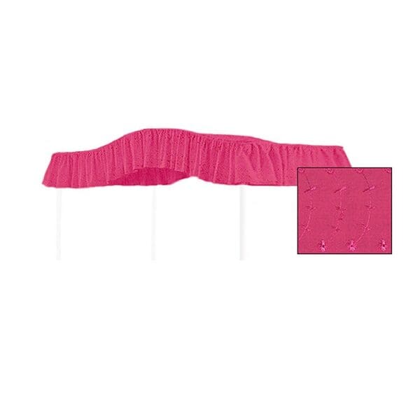 TWIN SIZE Fantasy Eyelet Hot Pink Canopy Bed Princess Fabric Top