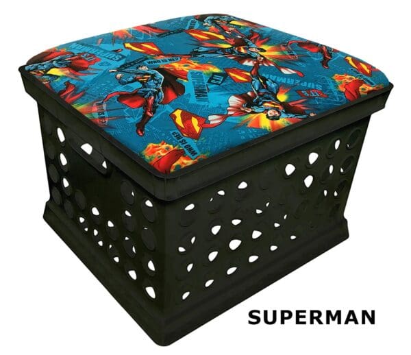 School Storage Crate Black Utility Container for Home/School use with a Comic Book Hero Theme Seat Cushion and a FREE Flashlight! - Image 8