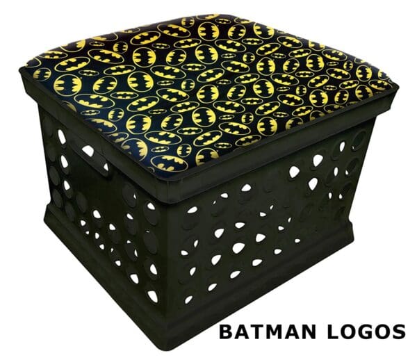 School Storage Crate Black Utility Container for Home/School use with a Comic Book Hero Theme Seat Cushion and a FREE Flashlight! - Image 3