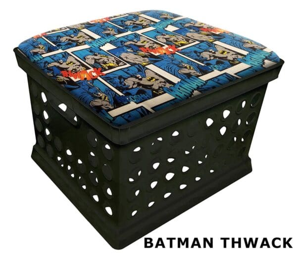 School Storage Crate Black Utility Container for Home/School use with a Comic Book Hero Theme Seat Cushion and a FREE Flashlight! - Image 4