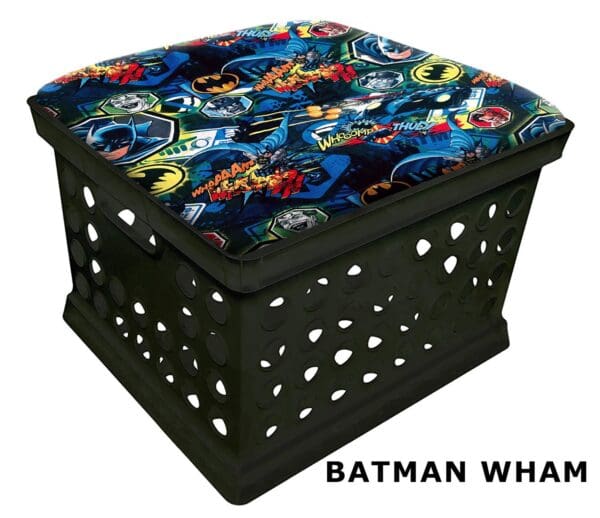 School Storage Crate Black Utility Container for Home/School use with a Comic Book Hero Theme Seat Cushion and a FREE Flashlight! - Image 6
