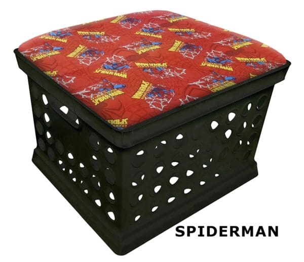 School Storage Crate Black Utility Container for Home/School use with a Comic Book Hero Theme Seat Cushion and a FREE Flashlight! - Image 7