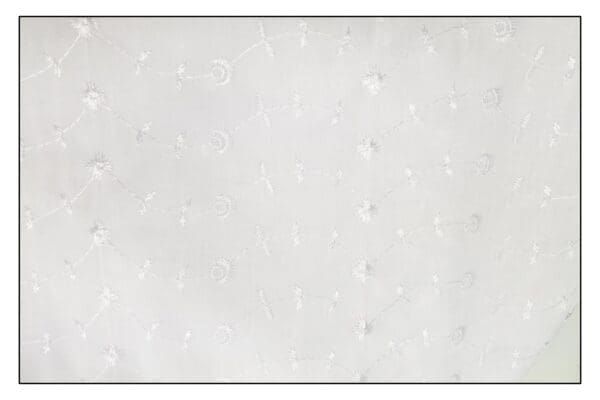 FULL SIZE White Eyelet Canopy Bed Fabric Top with Drape Curtains and Solid White Ribbon Ties - Image 2