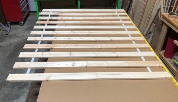 Platform Bed Slats Twin Size Solid Base Modular Style - Use With or Without a Box Spring - Custom Width with Thick White Strap - Image 2