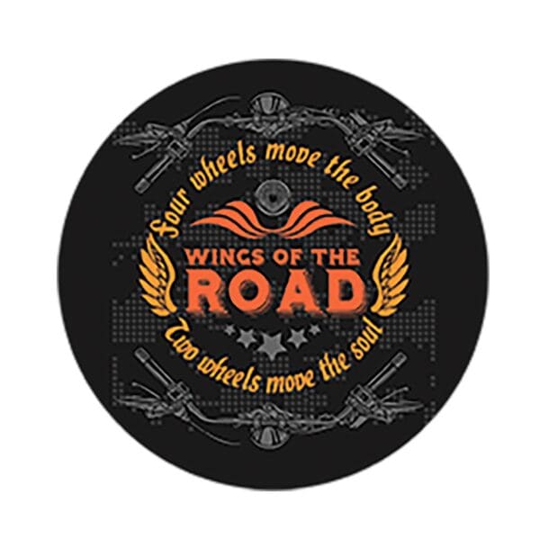 Motorcycle Wings of the Road Themed Bar Stool 24" or 29" Retro Style Backless Chrome Stool with Logo on a Colored Vinyl Swivel Seat Cushion - Image 5