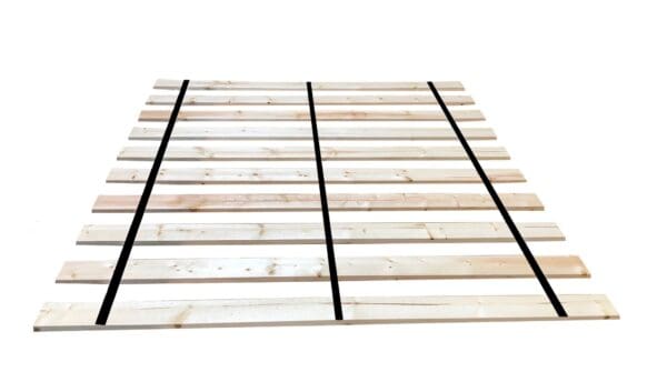 Bed Slats Queen Size 2" Apart Supreme Heavy Duty 1" x 6" Wood Plank Boards Attached with Black Strapping - Custom Widths