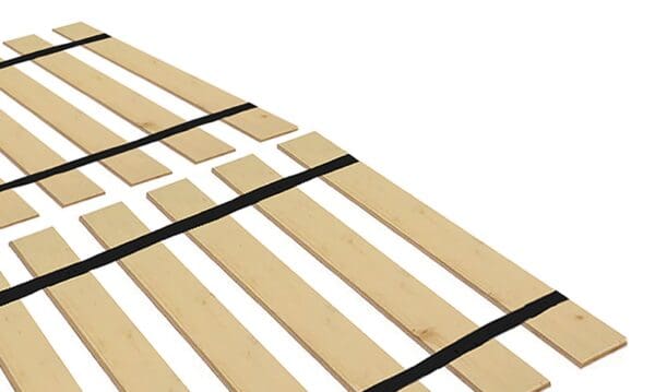 Bed Slats Split Frame Queen Size Closely Spaced 2 in Gap Wood Platform Replacement Boards - Custom Width with Black Strapping - Image 3