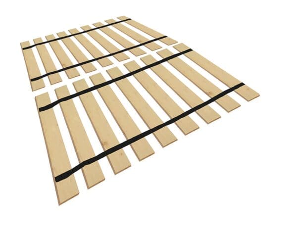 Bed Slats Split Frame Queen Size Closely Spaced 2 in Gap Wood Platform Replacement Boards - Custom Width with Black Strapping