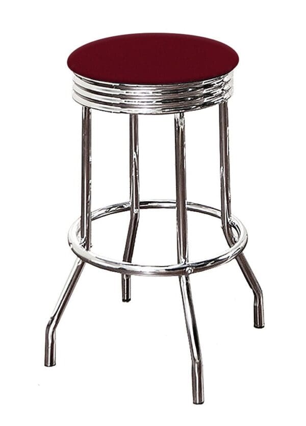 Bar Stool Swivel Seat 24" or 29" Tall Retro Style Chrome Stool with Your Choice of a Colored Vinyl Covered Padded Seat Cushion - Image 10