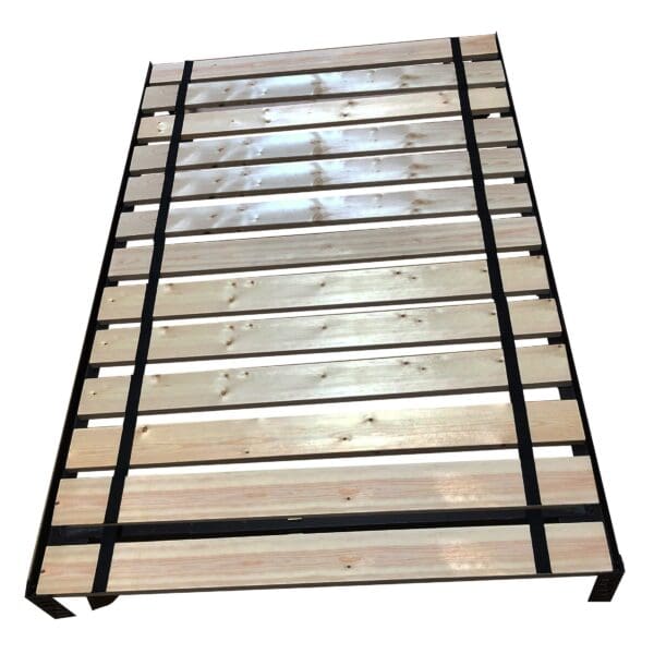Bed Frame with Slats Set Twin Full Queen Size Metal Bed Frame with Closely Spaced Wood Slat Boards - Use With or Without a Box Spring