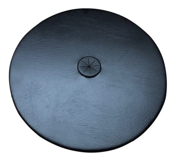 Lazy Susan with Umbrella Pole Opening Turntable Patio, Outdoor Kitchen, Catering and Food Service Covered in a Custom Blues  or Black Vinyl