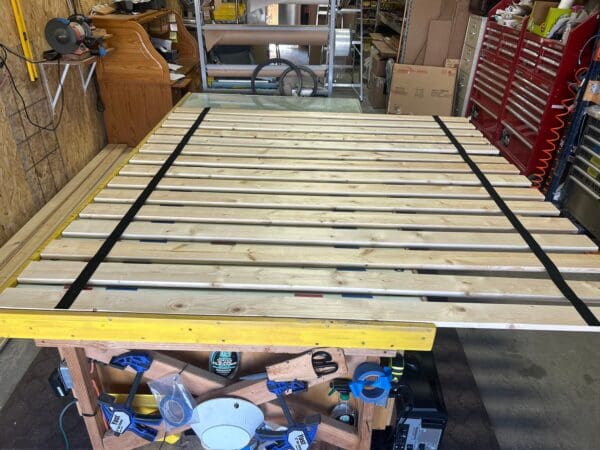 Floor Bed Slats Full Size Specialty with Closely Spaced Boards - for a Mattress Used Directly on Floor -Custom Width with Black Strap - Image 2