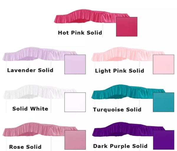 TWIN SIZE Solid Light Pink Canopy Princess Bed  Fabric Top