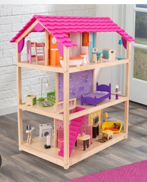 Square Lazy Susan for Doll Houses Covered in a Black or Pink Colored Vinyl - Custom Size Wood Turntable - Image 8