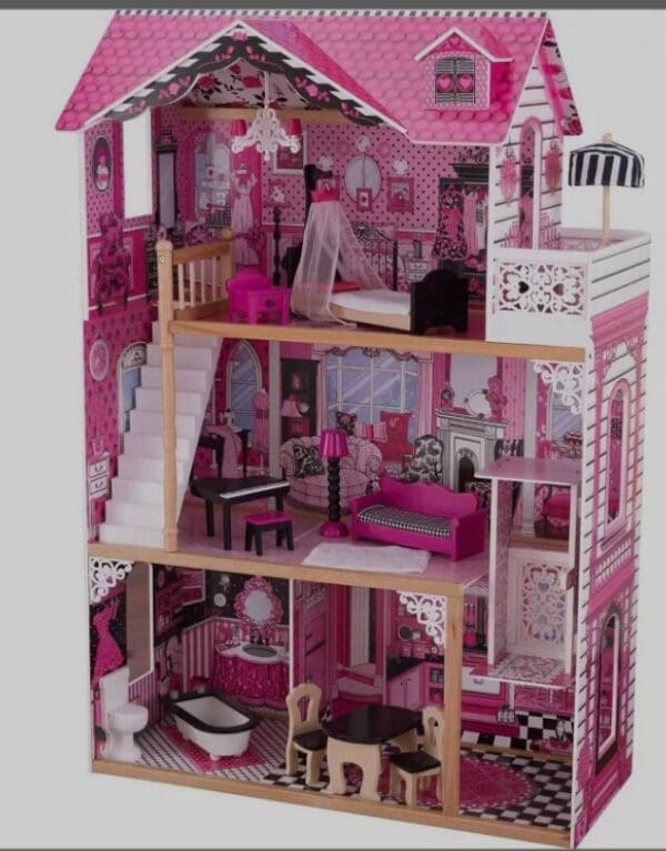Square Lazy Susan for Doll Houses Covered in a Black or Pink Colored Vinyl - Custom Size Wood Turntable - Image 7