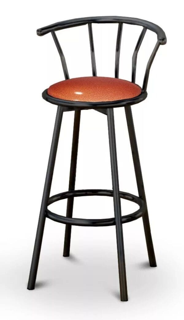Bar Stools Black Metal Counter height 24" or 29" Glitter Vinyl Cushion 360 Swivel Barstools Chairs w Backrests and Footrest New! - Image 4