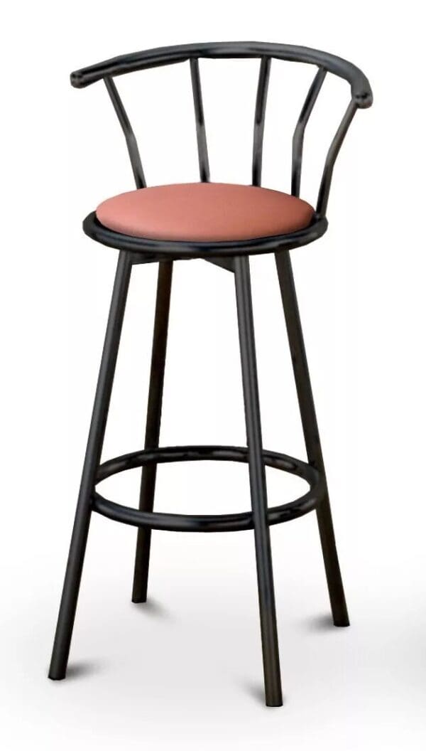 Bar Stools Black Metal Counter height 24" or 29" Commercial Vinyl Cushion 360 Swivel Barstools Chairs w Backrests and Footrest New Style! - Image 6
