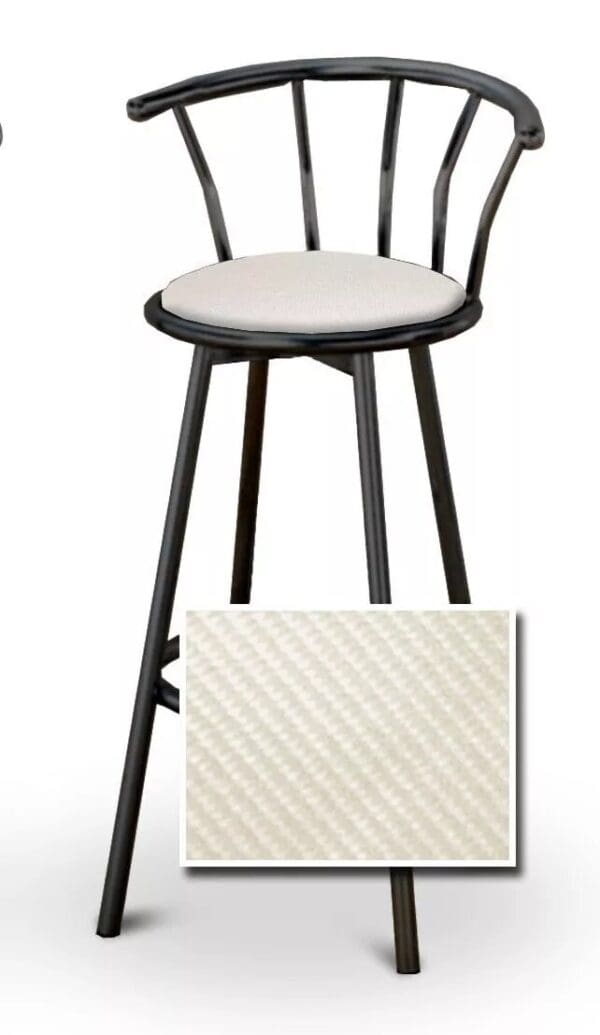 Bar Stools Black Metal Counter height 24" or 29" Commercial Vinyl Cushion 360 Swivel Barstools Chairs w Backrests and Footrest New Style! - Image 4