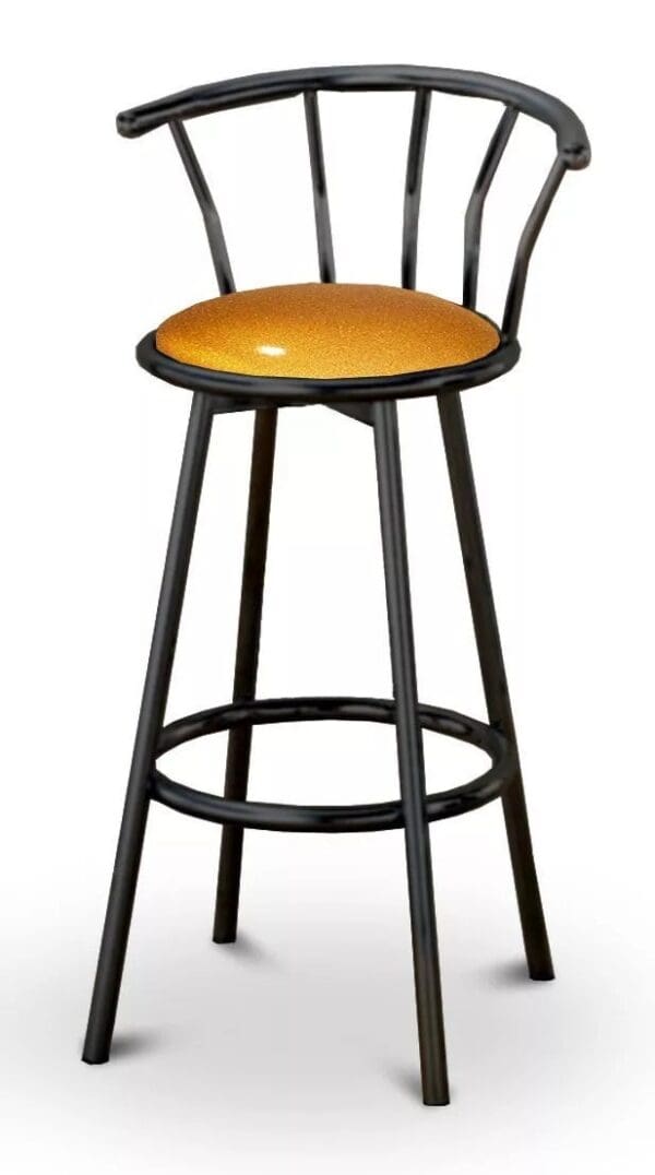Bar Stools Black Metal Counter height 24" or 29" Glitter Vinyl Cushion 360 Swivel Barstools Chairs w Backrests and Footrest New! - Image 9