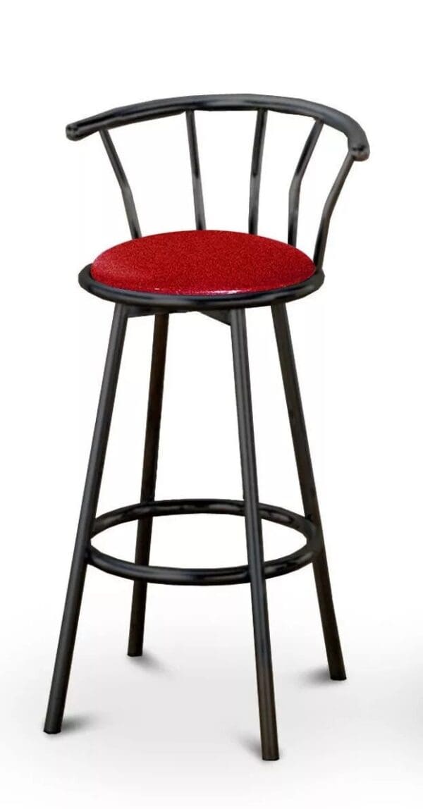 Bar Stools Black Metal Counter height 24" or 29" Glitter Vinyl Cushion 360 Swivel Barstools Chairs w Backrests and Footrest New! - Image 3