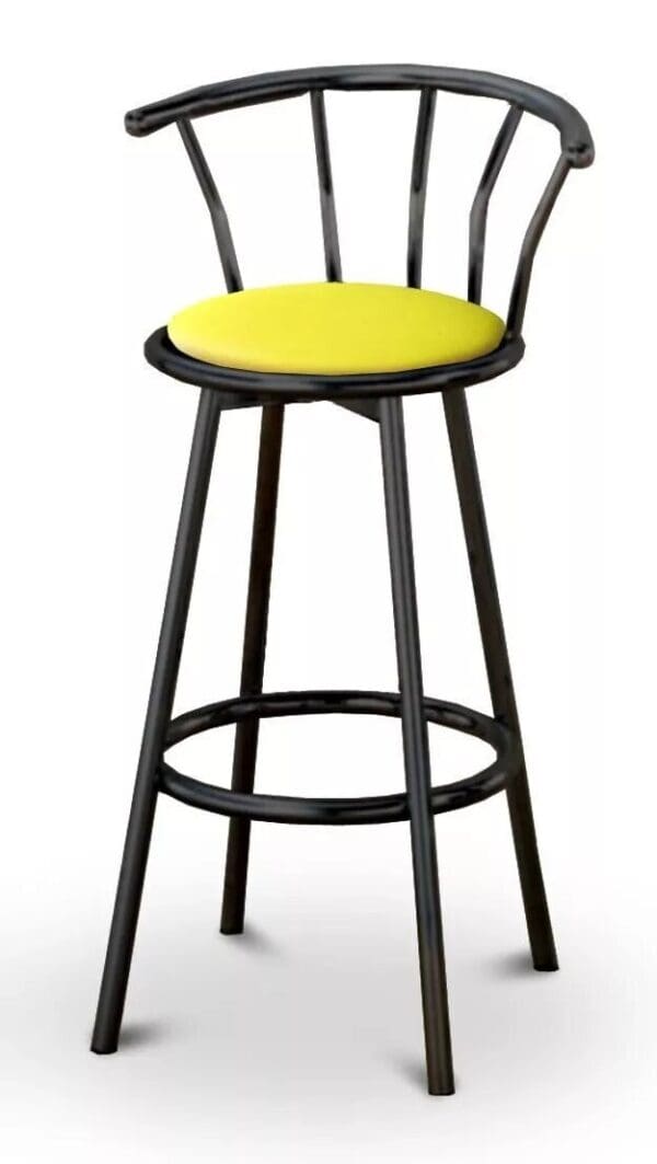 Bar Stools Black Metal Counter height 24" or 29" Commercial Vinyl Cushion 360 Swivel Barstools Chairs w Backrests and Footrest New Style!