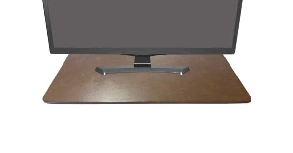 Computer Monitor Pedestal Stand Rotating Rectangular Turntable Covered in a Black Colored Vinyl - Custom Size Wood Swivel Monitor Lazy Susan - Image 2