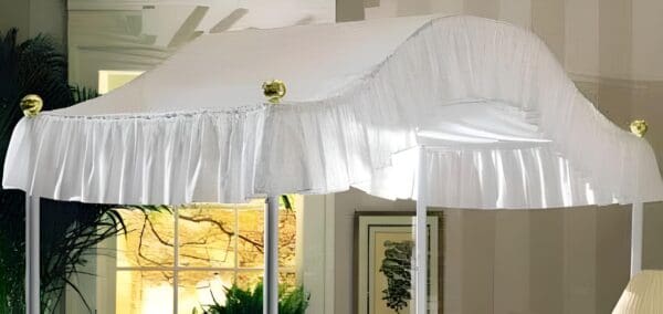 Canopy Bed Fabric Top Full Size Solid White