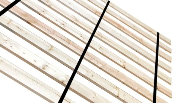 Bed Slats Queen Size 2" Apart Supreme Heavy Duty 1" x 6" Wood Plank Boards Attached with Black Strapping - Custom Widths - Image 2