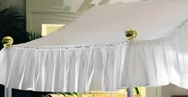 Canopy Bed Drape Fabric Top - Crib Size Solid White - Perfect For Your Existing Canopy Bed Frame - Image 2