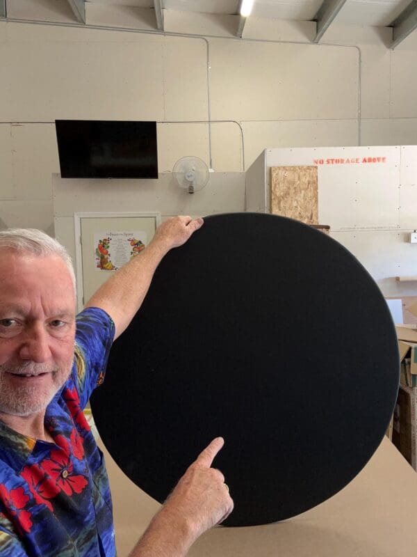 Lazy Susan Solid Black Colored Vinyl Custom sizes from 20" to 44" Round Wood Turntable Dining Kitchen - Image 2