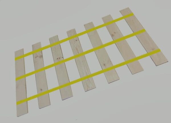 Bed Slats Heavy Duty Queen Size Wood Plank 1x6 inch Boards Attached with Yellow Strapping - Custom Widths