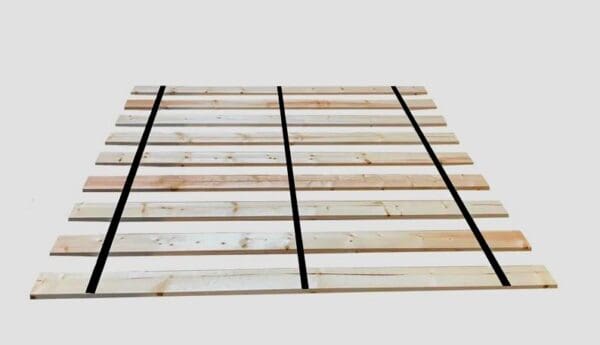 Bed Slats Full Size 2" Apart Heavy Duty 1" x 6" Wood Plank Boards Attached with Black Strapping - Custom Widths