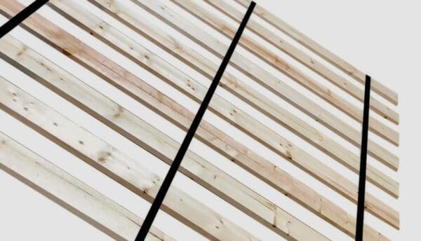 Bed Slats Full Size 2" Apart Heavy Duty 1" x 6" Wood Plank Boards Attached with Black Strapping - Custom Widths - Image 2